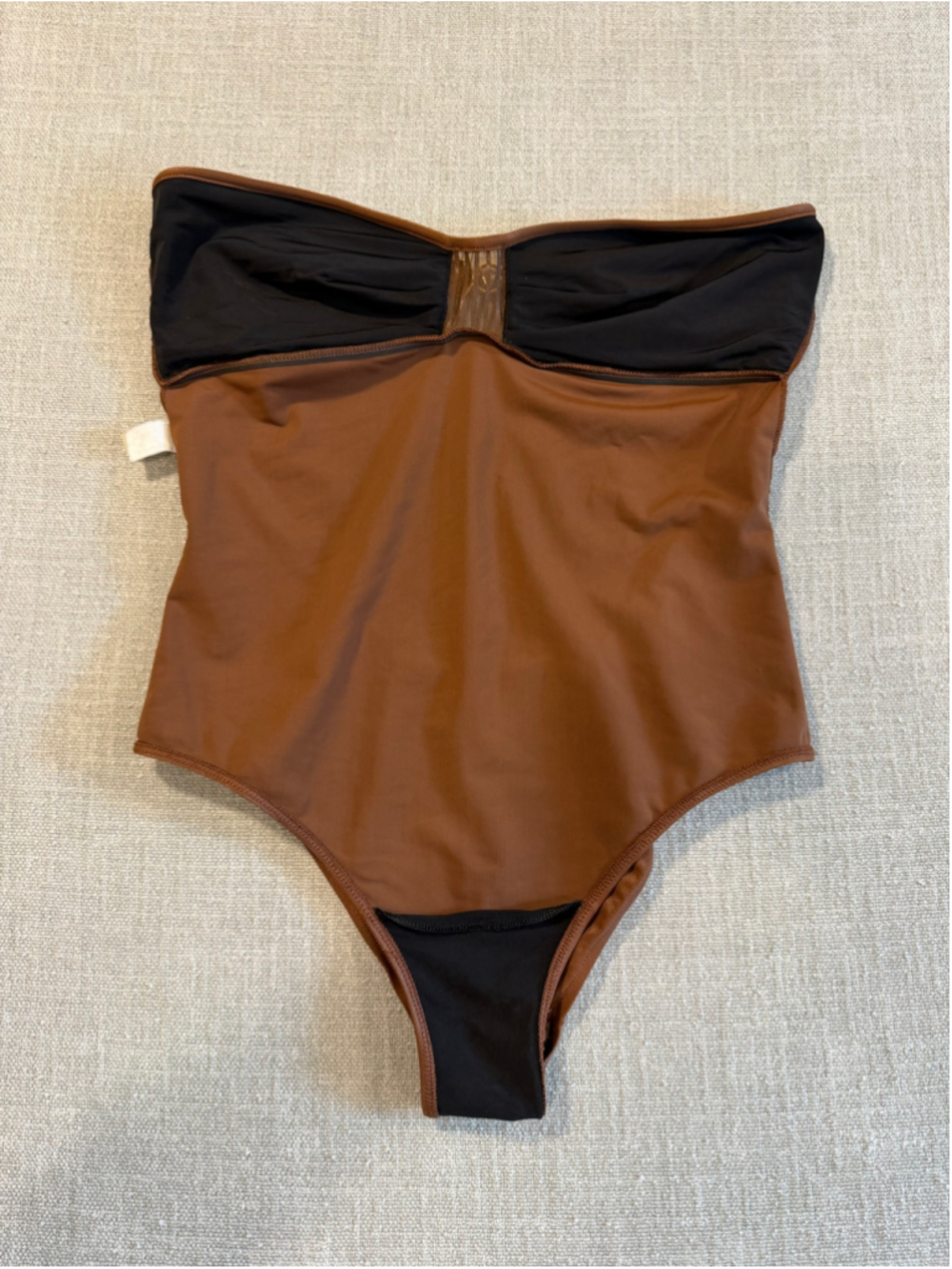 Valentino Sand metallic shimmer brown one piece strapless swimsuit women’s 10 - Picture 5 of 12